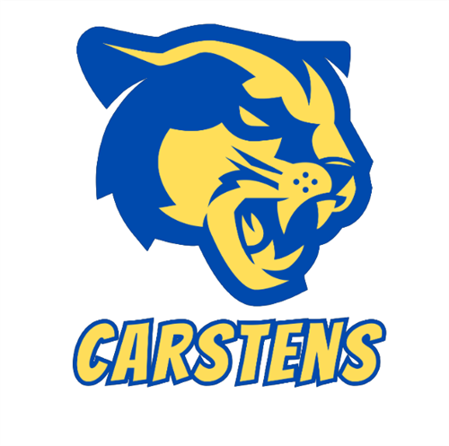 Carstens blue and yellow cougar logo.